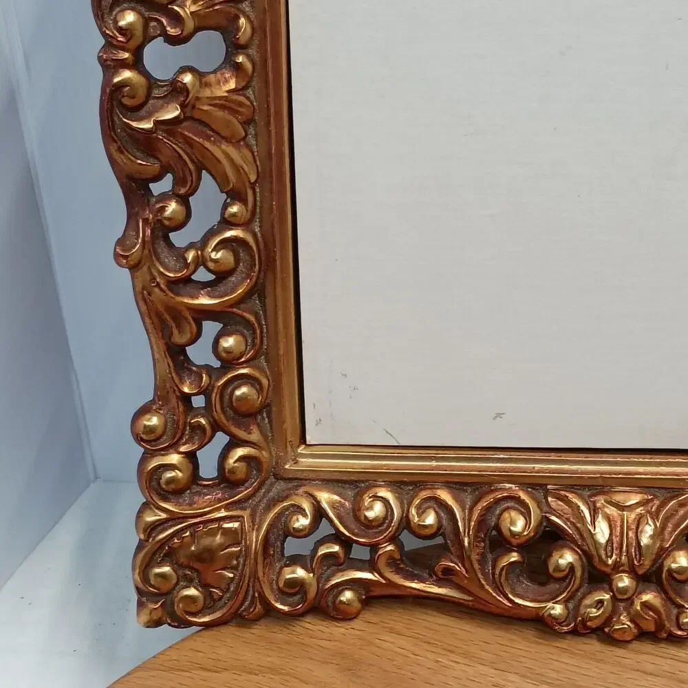 Antique Gold Tone Frame Victorian Baroque Art Nouveau Vintage 13x11 OD 9x7 ID